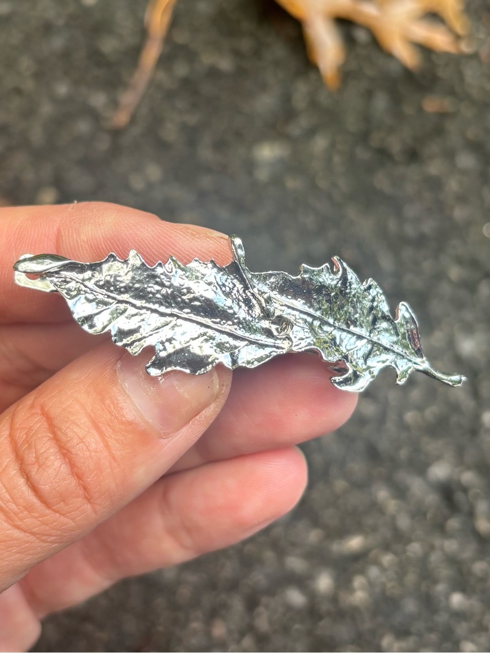 Dual Leaf Silver Shine Barrette